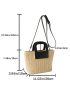 Two Tone Straw Bag Vacation For Summer