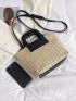 Two Tone Straw Bag Vacation For Summer