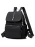 Pocket Front Flap Backpack Polyester Preppy For School