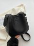 Litchi Embossed Crossbody Bag PU Black Elegant For Daily Life