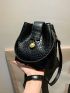 Crocodile Embossed Bucket Bag Mini Elegant