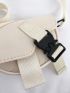 Mini Saddle Bag Release Buckle Decor Flap PU For Daily Life