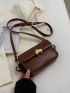 Mini Fanny Pack Metal Decor Flap PU For Daily Life