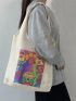 Small Shopper Bag Cartoon Graphic Pattern