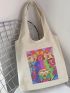 Small Shopper Bag Cartoon Graphic Pattern