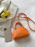 Mini Letter & Crocodile Embossed Dome Bag for Women