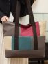 Fashion Colorblock Shopper Bag for Women