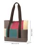 Fashion Colorblock Shopper Bag for Women