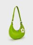 Flower Design Hobo Bag Zipper Cute