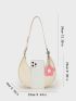 Flower Design Hobo Bag Zipper Cute