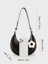 Flower Design Hobo Bag Zipper Cute