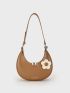 Flower Design Hobo Bag Zipper Cute