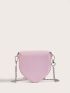 Faux Pearl & Bow Decor Novelty Bag Flap Pink