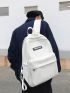 Letter Patch Decor Laptop Backpack Nylon Minimalist