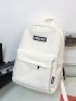 Letter Patch Decor Laptop Backpack Nylon Minimalist