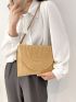 Medium Straw Bag Flap Minimalist Vacation