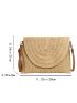 Medium Straw Bag Flap Minimalist Vacation