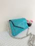 Mini Rhinestone Decor Flap Square Bag