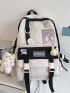 Random Badge Decor Classic Backpack Release Buckle Bag Charm For School