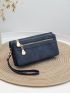 Zip Front Long Wallet PU For Daily Life