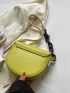 Mini Saddle Bag Letter Detail Flap PU For Daily Life