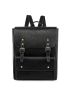 PU Flap Backpack Buckle & Studded Decor For School