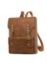 PU Flap Backpack Buckle & Studded Decor Vintage For School