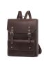 Medium Flap Backpack Buckle Decor Pocket Front For Daily