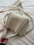 Twilly Scarf Decor Square Bag Litchi Embossed PU For Daily Life