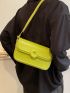 PU Square Bag Flap Green For Daily Life