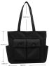 Pocket Front Shopper Bag Minimalist For Shopping