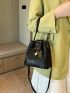 Crocodile Embossed Bucket Bag Mini Elegant