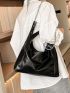 Large Capacity Shoulder Bag Metal Decor PU For Daily Life