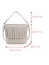 Litchi Embossed Square Bag Fringe Decor PU For Daily Life