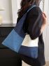 Color Block Hobo Bag Oversized Polyester For Daily Life