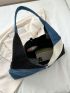 Color Block Hobo Bag Oversized Polyester For Daily Life