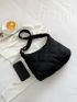 Quilted Hobo Bag Nylon Minimalist For Daily Life