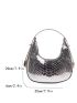 Mini Hobo Bag Snakeskin Embossed Metallic PU For Daily Life