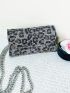 Mini Envelope Bag Rhinestone Leopard Decor Glamorous For Party