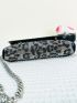 Mini Envelope Bag Rhinestone Leopard Decor Glamorous For Party