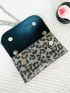 Mini Envelope Bag Rhinestone Leopard Decor Glamorous For Party