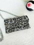 Mini Envelope Bag Rhinestone Leopard Decor Glamorous For Party