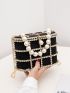 Mini Bucket Bag Rhinestone & Faux Pearl Decor Glamorous For Party