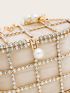 Mini Bucket Bag Rhinestone & Faux Pearl Decor Glamorous For Party