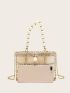 Mini Bucket Bag Rhinestone & Faux Pearl Decor Glamorous For Party