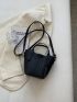 Litchi Embossed Bucket Bag Double Handle Fashion