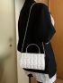 Quilted Pattern Box Bag Top Handle Fashion