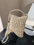Mini Straw Bag Hollow Out Tassel Decor For Vacation