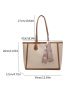 Twilly Scarf Decor Shoulder Tote Bag Fashionable Contrast Binding PU For Daily Life