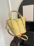 Litchi Embossed Bucket Bag Yellow Fashionable For Daily